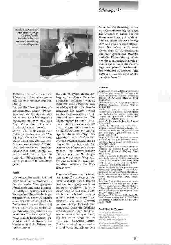 Vorschauseite 5: In unangenehmer Lage(rung)Evidence-basierte Maßnahmen zur Bauchlagerung nach Netzhaut-OP