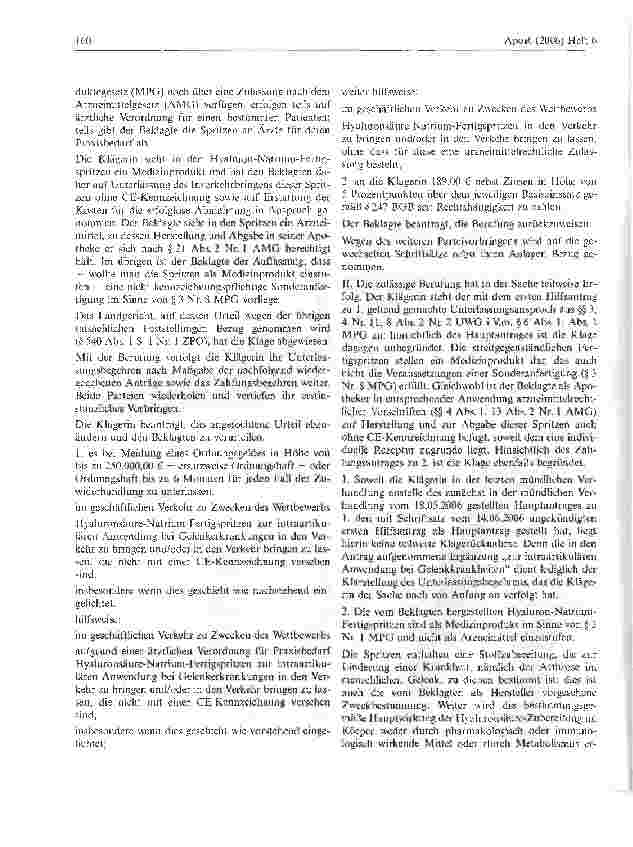 Vorschauseite 2: Abgabe von Hyaluronspritzen durch Apotheker in welchen Fällen erlaubt?