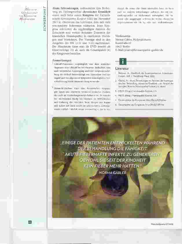 Vorschauseite 4: Multiple Sklerose und akute Infekte Erfahrungen aus der homöopathischen Praxis