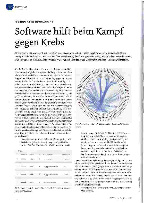 Vorschauseite 1: Software hilft beim Kampf gegen Krebs