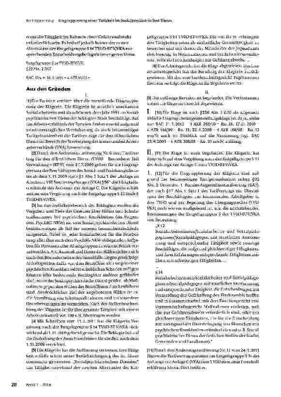 Vorschauseite 2: Eingruppierung einer Tätigkeit im Sozialpsychiatrischen Dienst
