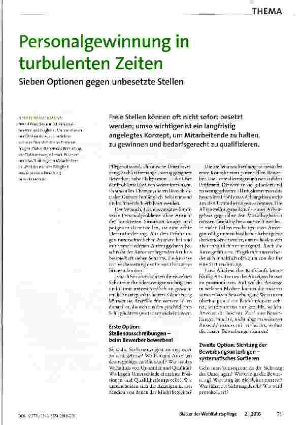 Vorschauseite 1: Personalgewinnung in turbulenten Zeiten