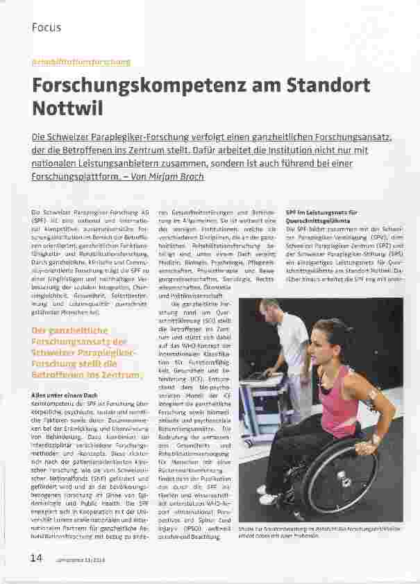 Vorschauseite 1: Forschungskompetenz am Standort NottwH