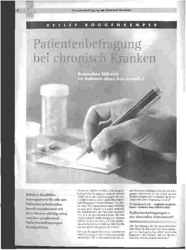 Vorschauseite 1: Patientenbefragung bei chronisch Kranken