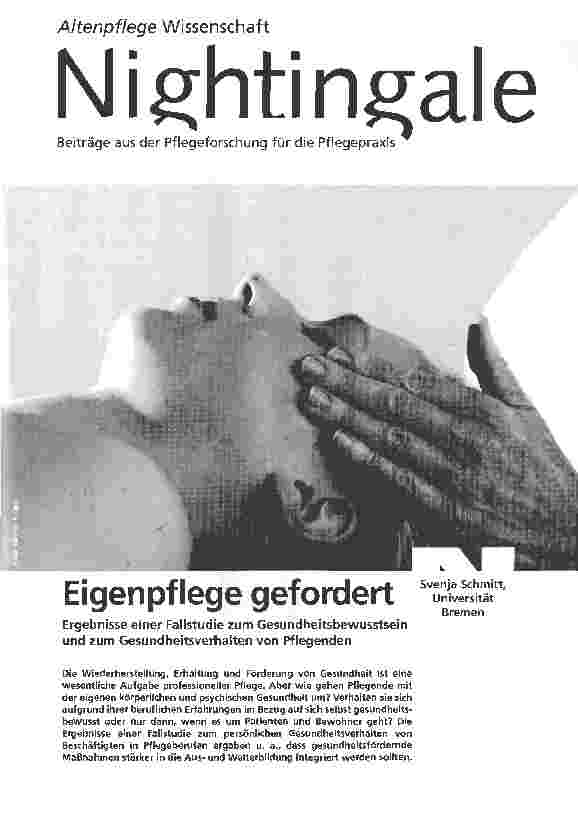 Vorschauseite 1: Eigenpflege gefordert