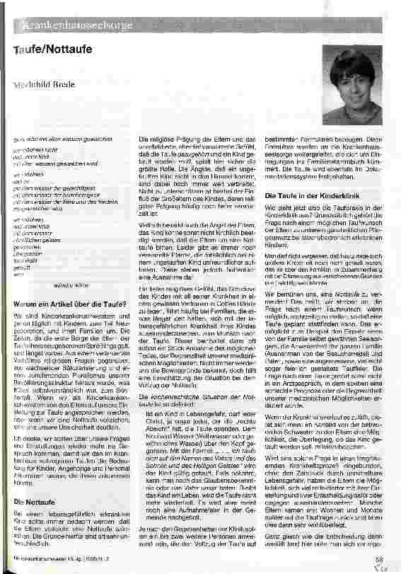 Vorschauseite 1: Taufe/Nottaufe