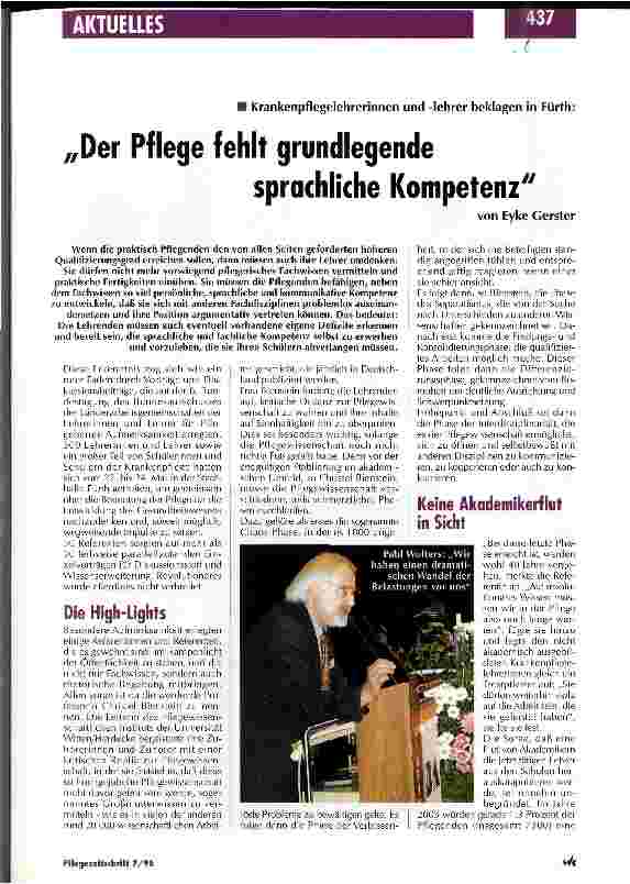 Vorschauseite 1: Der Pflege fehlt grundlegende sprachliche Kompetenz