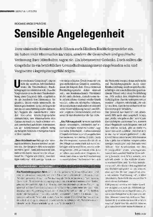 Vorschauseite 1: Sensible Angelegenheit