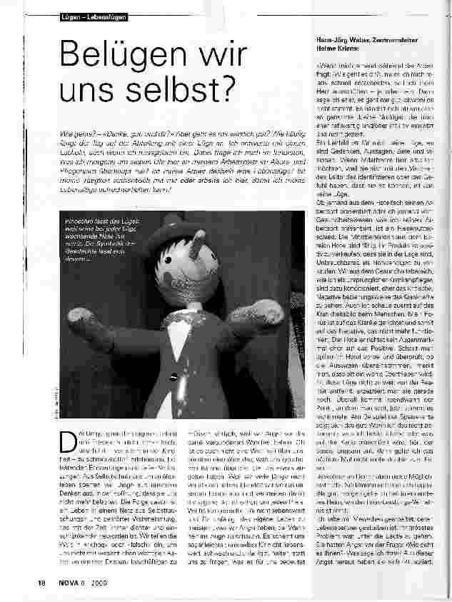 Vorschauseite 1: Belügen wir uns selbst?
