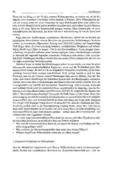 Vorschauseite 2: Wie viel Freiheit braucht Verantwortung? Ethische Implikationen neurowissenschaftlicher Studien