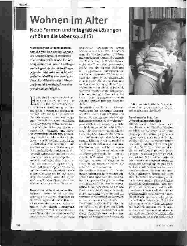 Vorschauseite 1: Wohnen im Alter - Neue Formen und integrative Lösungen erhöhen die Lebensqualität