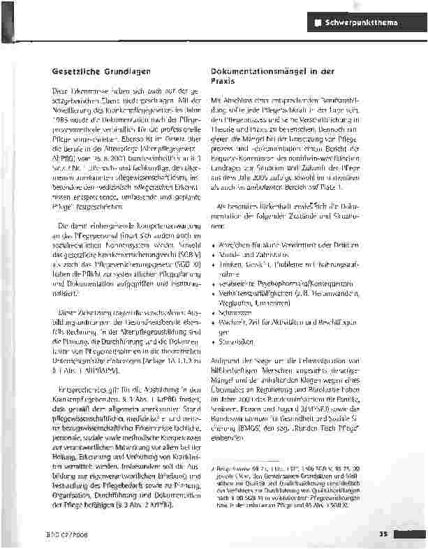 Vorschauseite 2: Dokumentation - Entbürokratisierung durch Professionalisierung