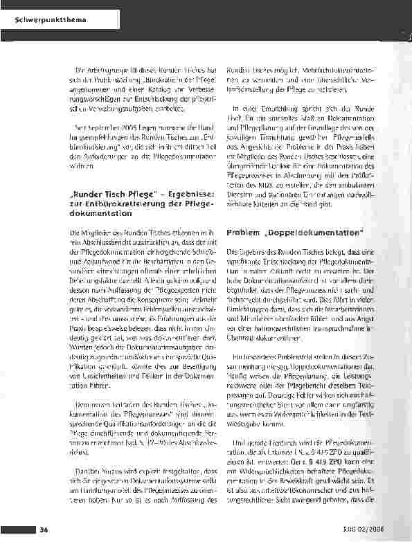 Vorschauseite 3: Dokumentation - Entbürokratisierung durch Professionalisierung