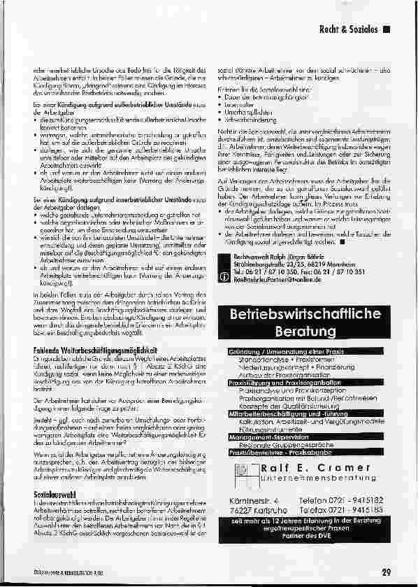 Vorschauseite 2: Kündigungsschutz und Sozialauswahl bei betriebsbedingten Kündigungen