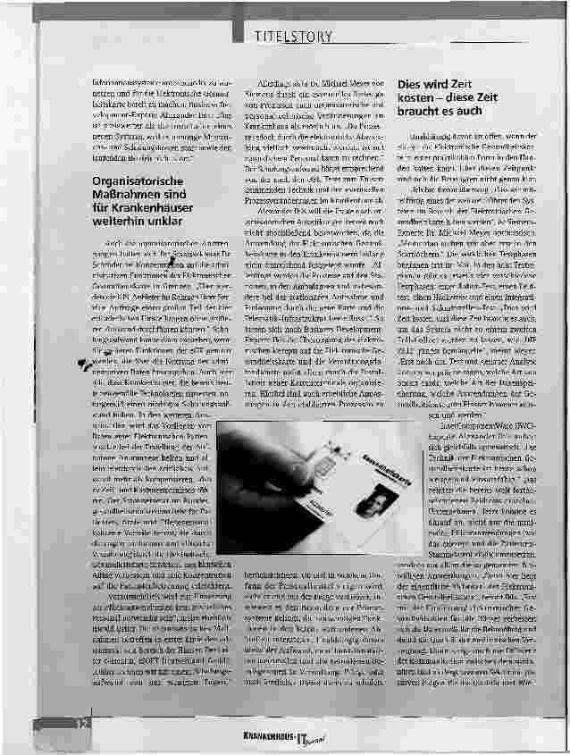 Vorschauseite 5: DIKTAT VOM GRÜNEN TISCH ?Was kommt auf die Krankenhäuser zu?
