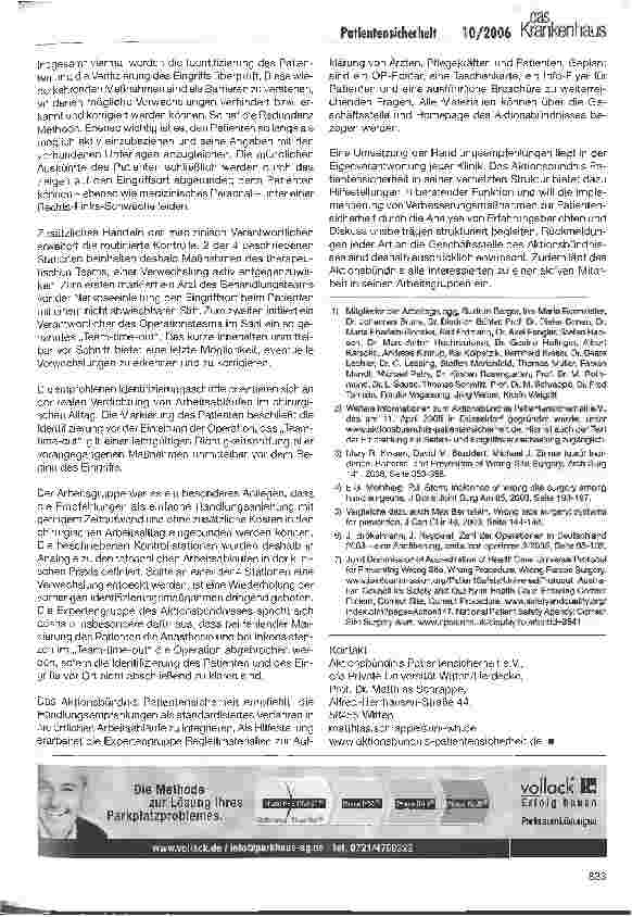Vorschauseite 2: Handlungsempfehlungen zur Vermeidung von Eingriffsverwechslungen in der Chirurgie