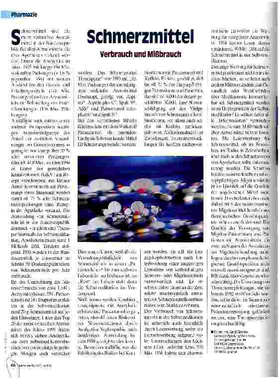 Vorschauseite 1: Schmerzmittel - Verbrauch und Mißbrauch