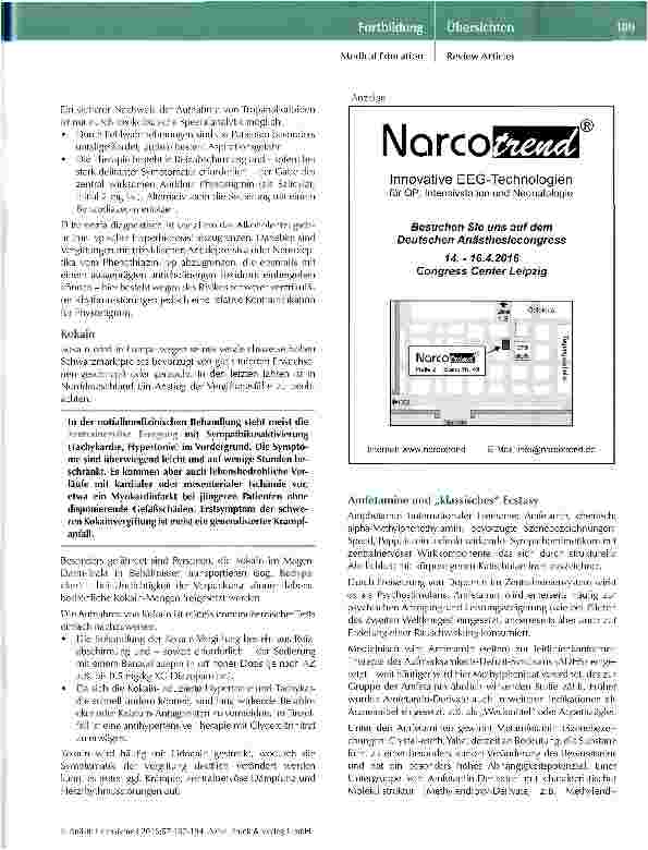 Vorschauseite 6: Alte und neue Drogen -Vorgehen im Notfall