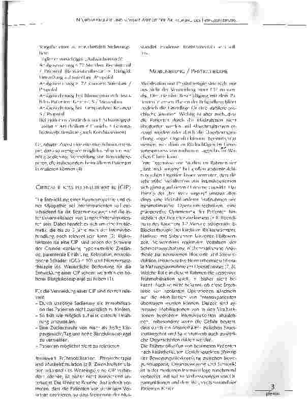 Vorschauseite 2: NEUROMUSKULÄRE UND MENTALE ASPEKTE DER AKTIVIERUNG DES INTENSIVPATIENTEN