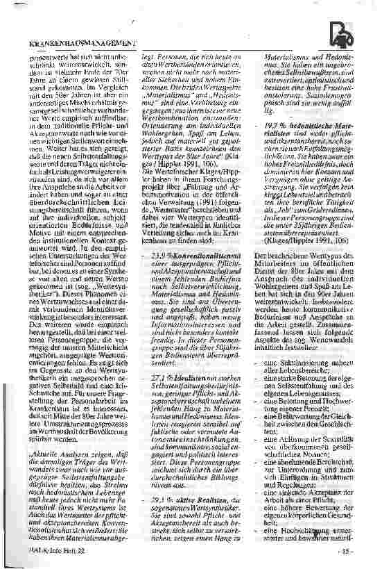 Vorschauseite 3: Das Krankenhaus im Spiegel unserer Gesellschaft II. Teil Offene Fragen zu Ethik und Wertewandel in der Krankenpflege