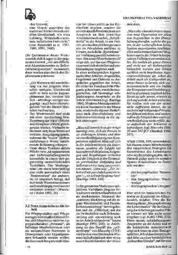 Vorschauseite 4: Das Krankenhaus im Spiegel unserer Gesellschaft II. Teil Offene Fragen zu Ethik und Wertewandel in der Krankenpflege