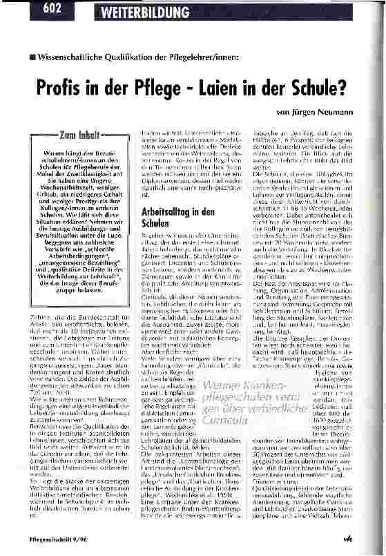 Vorschauseite 1: Profis in der Pflege - Laien in der Schule? Wissenschaftliche Qualifikation der Pflegelehrer/innen