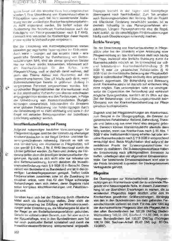Vorschauseite 6: Chancen und Risiken des Pflege-Versicherungsgesetzes für das Krankenhaus