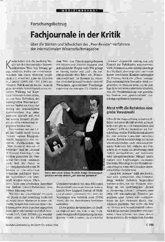 Vorschauseite 1: ForschungsbetrugFachjournale in der Kritik