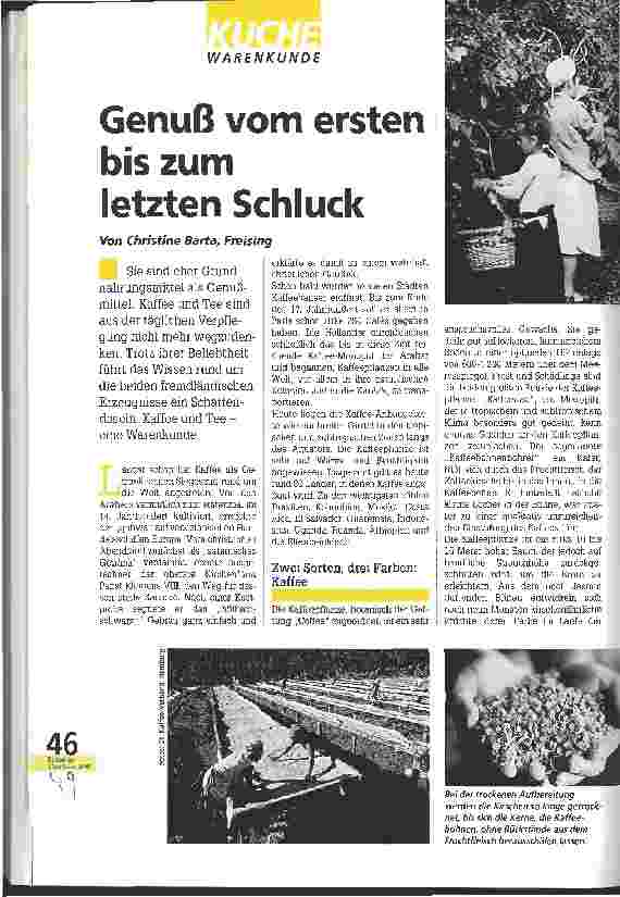 Vorschauseite 1: Genuß vom ersten bis zum letzten Schluck