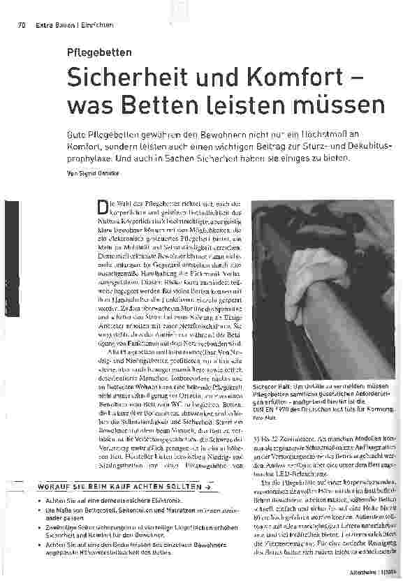 Vorschauseite 1: Sicherheit und Komfort - was Betten leisten müssen