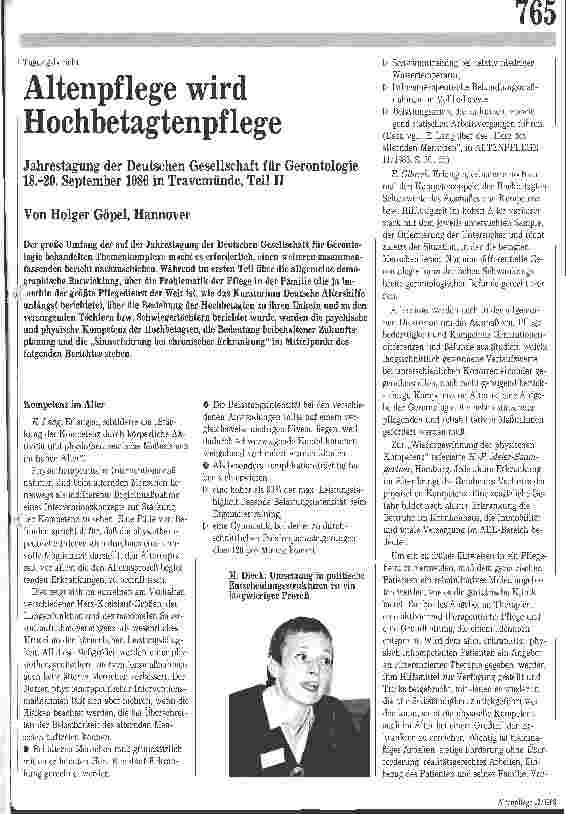 Vorschauseite 1: Altenpflege wird Hochbetagtenpflege