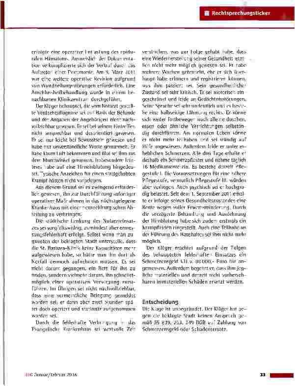Vorschauseite 2: Schadensersatz für einen Rettungsdiensteinsatz