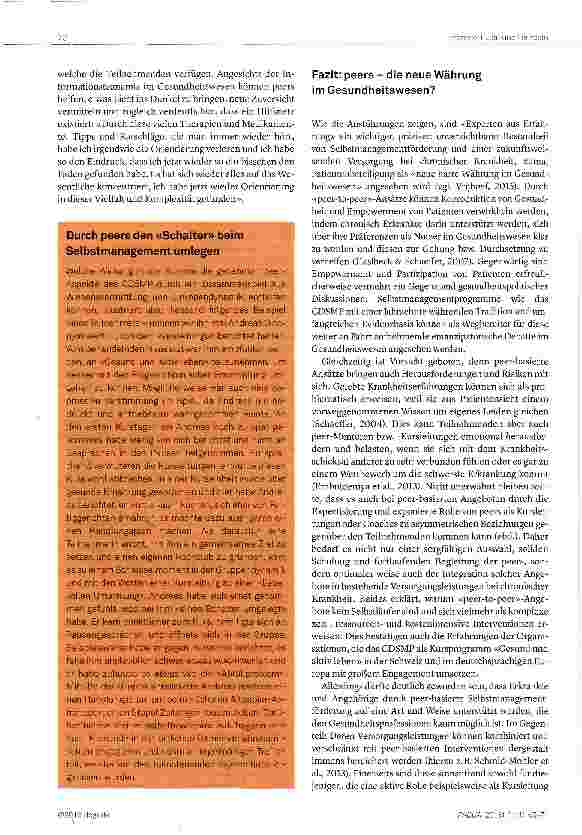 Vorschauseite 6: Experten aus Erfahrung Peers, chronische Krankheit und Selbstmanagementförderung