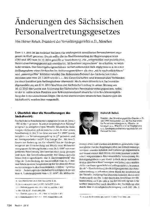 Vorschauseite 1: Änderungen des Sächsischen Personalvertretungsgesetzes