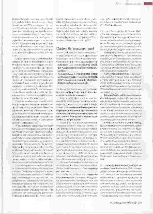 Vorschauseite 2: Welche Verbandmittel sollen für GKV-Patienten weiterhin erstattet werden (Anspruch nach §31 SGBV)?
