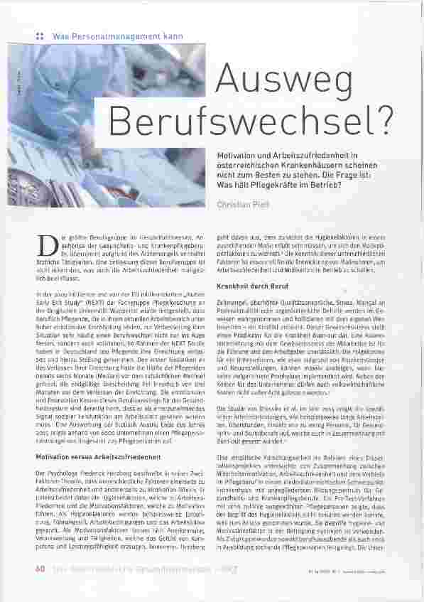 Vorschauseite 1: Ausweg Berufswechsel?