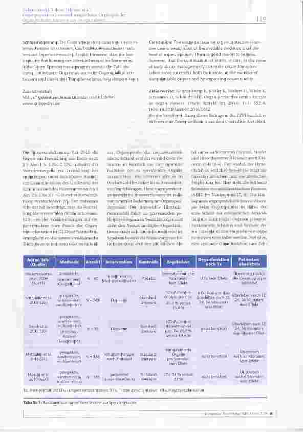 Vorschauseite 2: Organprotektive Intensivtherapie beim Organspender