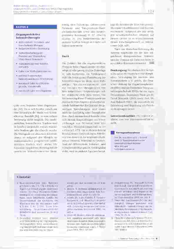 Vorschauseite 6: Organprotektive Intensivtherapie beim Organspender