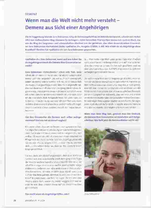 Vorschauseite 1: Wenn man die Welt nicht mehr versteht Demenz aus Sicht einer Angehörigen