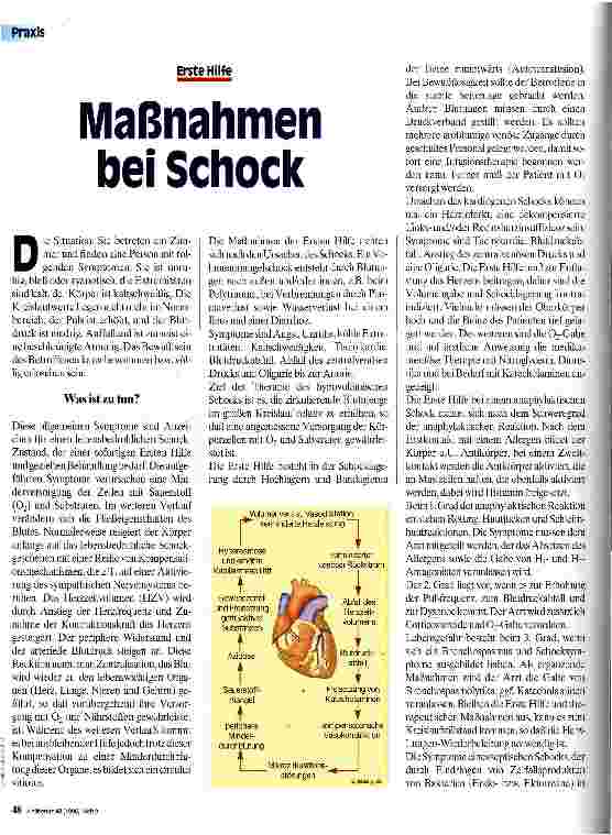 Vorschauseite 1: Maßnahmen bei Schock