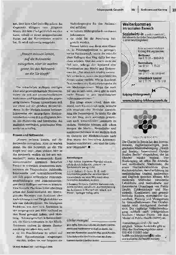 Vorschauseite 3: Karrierehindernis: weiblichÄrztinnen auf dem schweren Weg nach oben