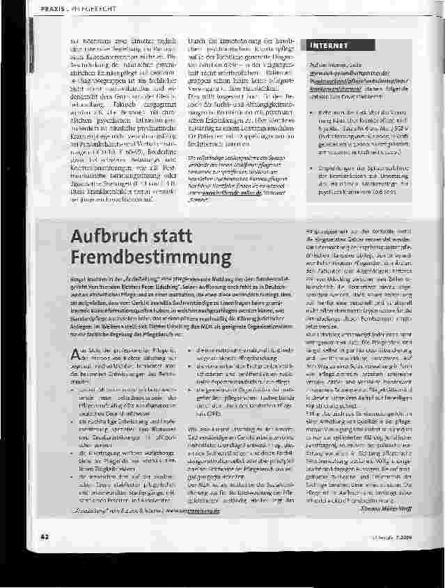 Vorschauseite 3: Vom Anspruch zur NotlösungProbleme bei der Umsetzung der Richtlinie für häusliche psychiatrische Krankenpflege