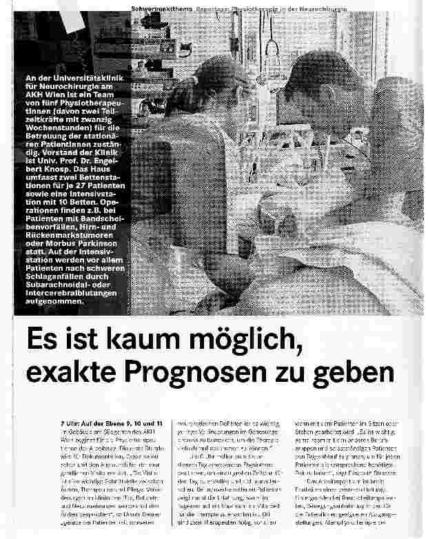 Vorschauseite 1: Es ist kaum möglich, exakte Prognosen zu geben