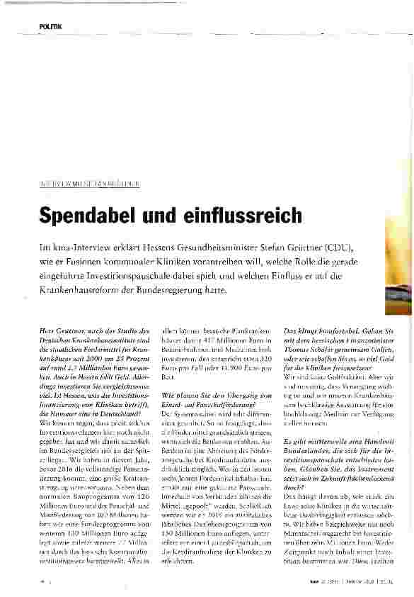 Vorschauseite 1: Spendabel und einflussreich