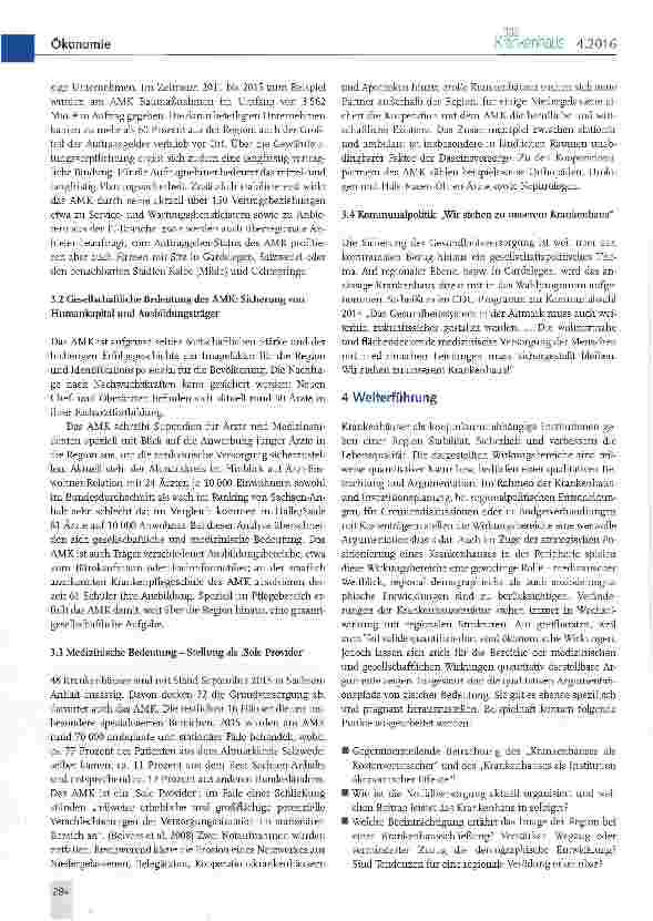 Vorschauseite 5: Das Krankenhaus im ländlichen Raum Wirtschaftsinstitution, Versorgungsträger und Imagefaktor