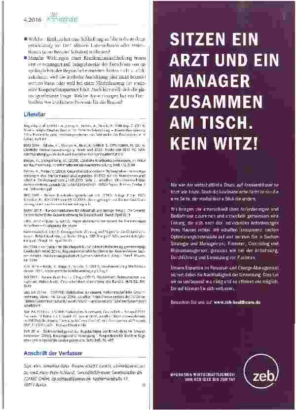Vorschauseite 6: Das Krankenhaus im ländlichen Raum Wirtschaftsinstitution, Versorgungsträger und Imagefaktor