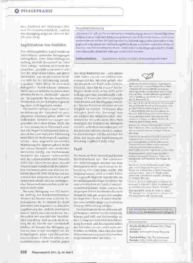 Vorschauseite 2: Suizid und seine Legitimation