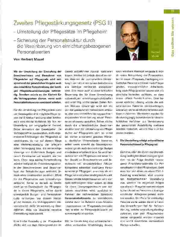 Vorschauseite 1: Zweites Pflegestärkungsgesetz (PSG II)