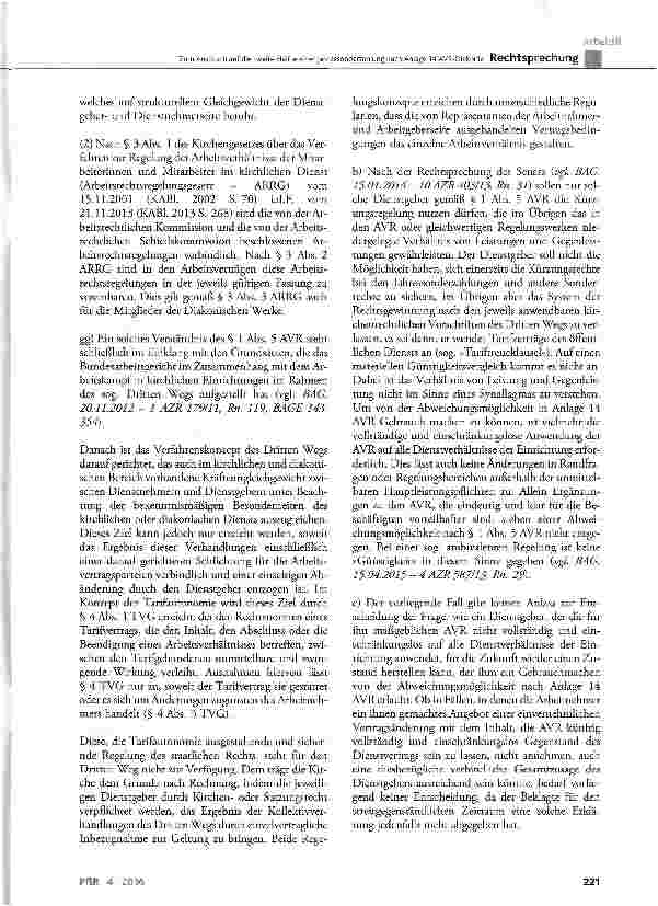 Vorschauseite 5: Zum Anspruch auf die zweite Hälfte einer Jahressonderzahlung nach Anlage 14 AVR-Diakonie