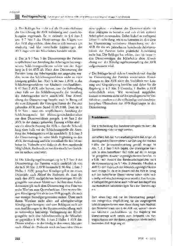 Vorschauseite 6: Zum Anspruch auf die zweite Hälfte einer Jahressonderzahlung nach Anlage 14 AVR-Diakonie